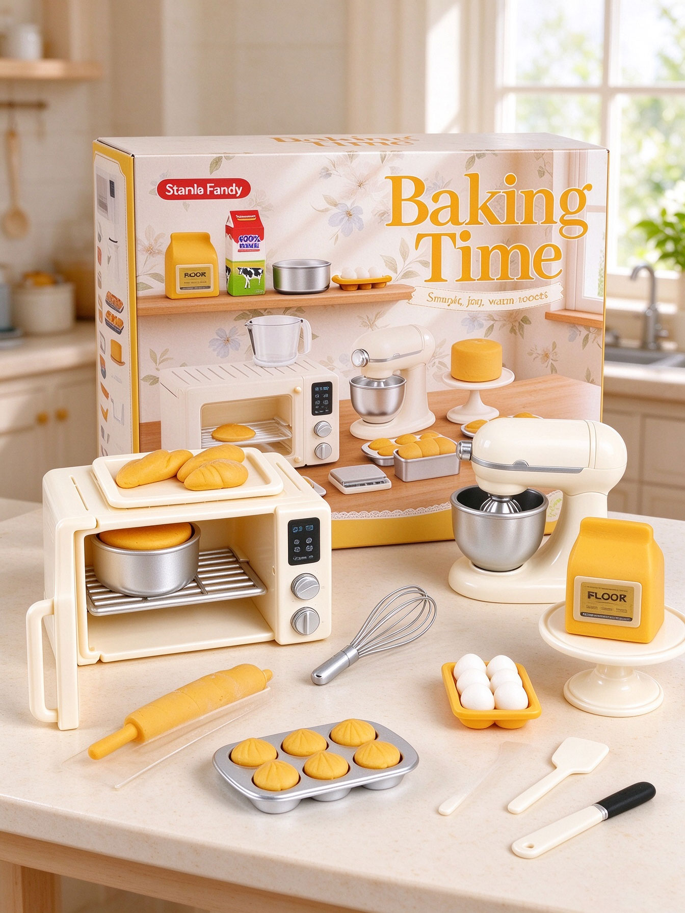 Kids Toys Kitchen Set - Mini Baking Time Pretend Play Toy